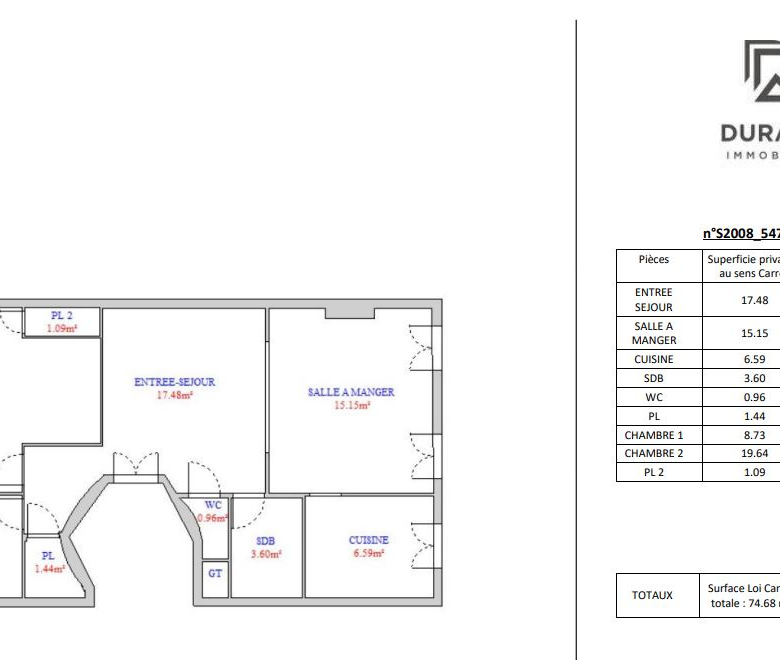  Appartement T3 de 75m2 - La Plaine - 13001