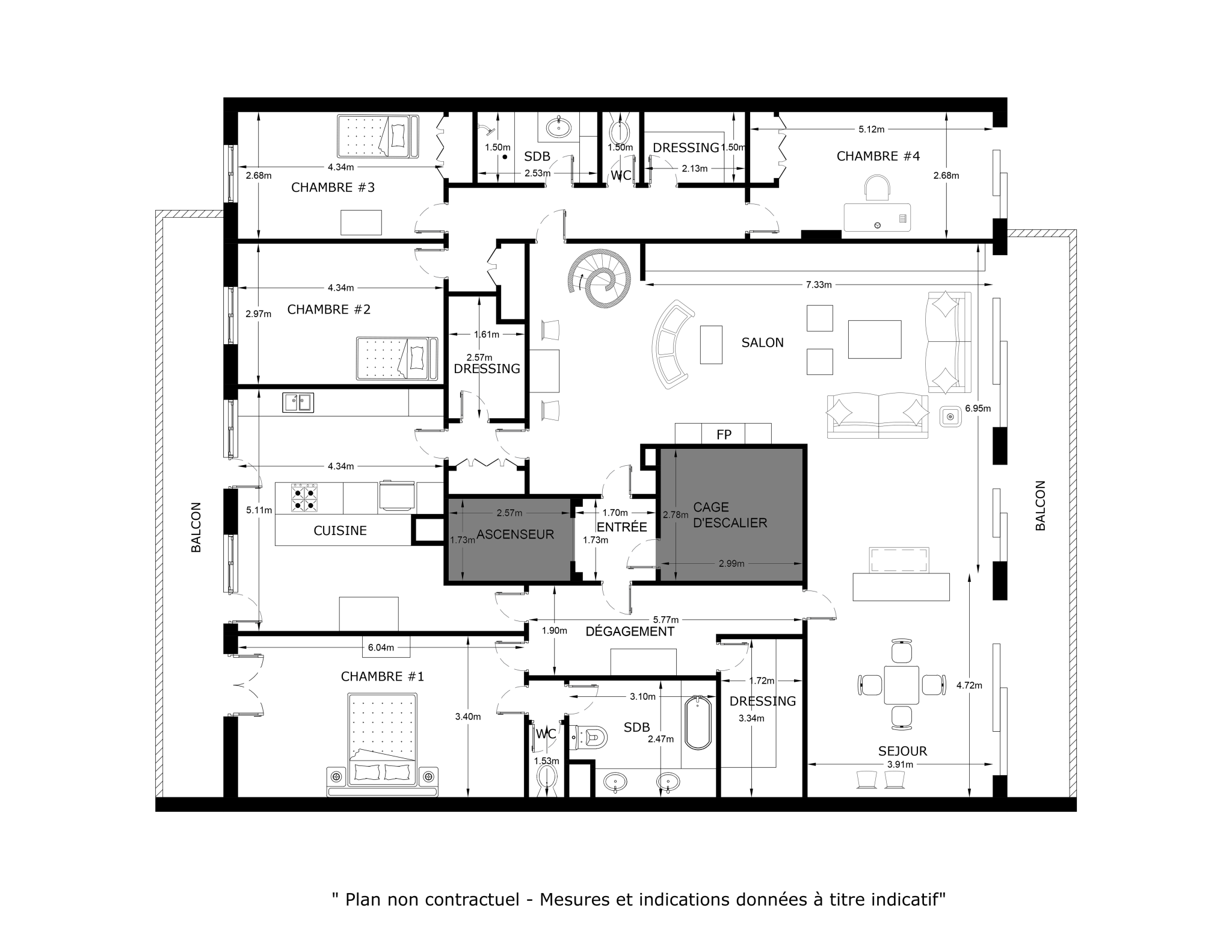 APPARTEMENT - ROOFTOP - TERRASSES - CARRE D'OR - 13008 MARSEILLE