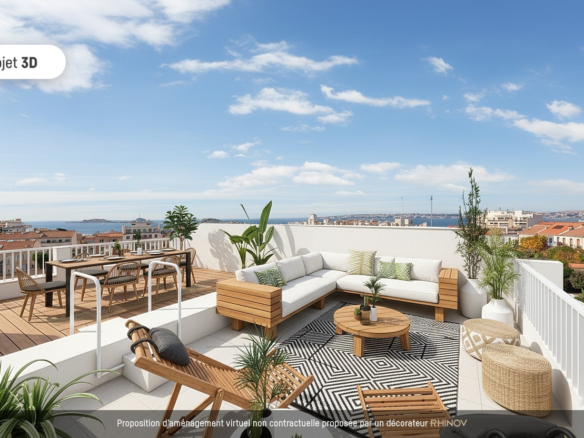 APPARTEMENT - T3 - TOIT TERRASSE - VUE MER ET NOTRE DAME - 76M2 - BOMPARD - 13007 MARSEILLE