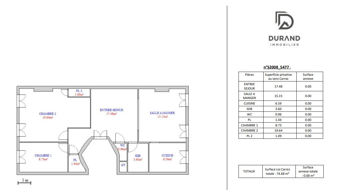 Appartement T3 de 75m2 – La Plaine – 13001 Appartement T3 de 75m2 - La Plaine - 13001